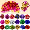 Hlonon 4 Pack Cheerleader Pom Poms Sports Dance Cheer Plastic Pom Poms Cheerleading for Sports Team Spirit Cheering(Blue White,50g)