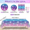Mermaid Birthday Decorations - 81Pcs Mermaid Party Supplies Including Mermaid Plates and Napkins, Mermaid Tablecloth, Pink Forks for Kids Under the Sea Mermaid Birthday Party Supplies, Serves 20
