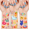 Waterproof Temporary Tattoos - 118pcs Groovy Fake Tattoo for Kids Swimming Party Supplies, Star Pool Sunglasses Summer Arts and Crafts for Boys or Girls 6 7 8 9 10 11 12 years old