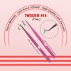 THE LASH SUPPLY PREMIUM #1-19 Lash Tweezers, Durable and Slip Resistant Eyelash Tweezers Extensions, Pink S/C Volume, Classic Lash Tweezers, Lash Extension Supplies Limited Edition