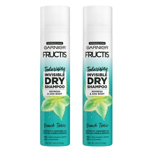 Garnier Fructis Texturizing Invisible Dry Shampoo, Beach Tonic, 4.4 Oz, 2 Count (Packaging May Vary)