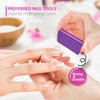Moray Nail Buffer, Buffer Block Nail File 120 Grit, Mini Nail Buffers Block Sponge Double Sided Nail File for Acrylic Nails Manicure Tools 50PCS (Pink-Purple)