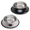 Cat Bowls for Food and Water,2PCS Rapsrk Non-Slip Stainless Steel Small 8 Oz Pet Bowl with Removable Rubber Base Dog Bowl,Stackable Puppy Dishes with Cute Cat Painted