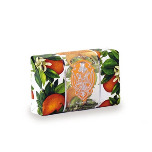 La Florentina:"Arancio Mediterraneo" Bar Soap, Mediterranean Orange Scent,"Bellosguardo" Collection - 7 Ounces (200g) Package [ Italian Import ]