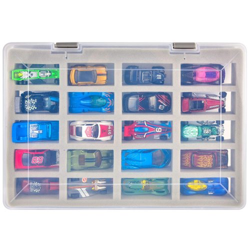 ADAM Case Compatible with Hot Wheels Cars. Toy Cars Organizer Storage Container Holds for Hot Wheels Car 20pcs. Display Carrying Holder with 4 Size of Slots (Box Only)