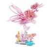 Crystals Flowers Botanical Collection for Adults - 490 Pcs Building Sets, Pink Transparent Crystal Flowers Toys, Plants Botanical Flores Gift Table Art for Adults for Kids Adults