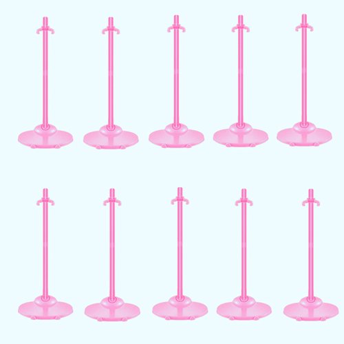 APOHALO 10 Pcs Doll Stands Display Holders Doll Stands Doll Mini Display Stand Doll Support Frame Toy Doll Accessories Prop up 11 to 13 Inch Dolls and Action Figures Doll Accessories Pink