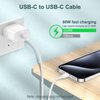 10FT Long USB C to USB C Charging Cable for iPhone 16 15, 3Pack 60W Type C to C uper Fast Charging Data Sync Braided Cable for iPhone 16/15 Pro Max, Vision Pro, iPad Pro Air mini, Airpods, Galaxy
