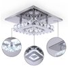 diisunbihuo Modern Crystal Chandelier 7.9 Inches Led Ceiling Light Mini Square Flush Mount Ceiling Light for Bedrooms Dinning Rooms Hallway(Changeable Color,15W)