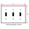 Art Plates - Triple Gang Toggle OVERSIZE Switch Plate - OVER SIZE Decorative Metal Wall Plate - Wash Bucket - (Made in USA)