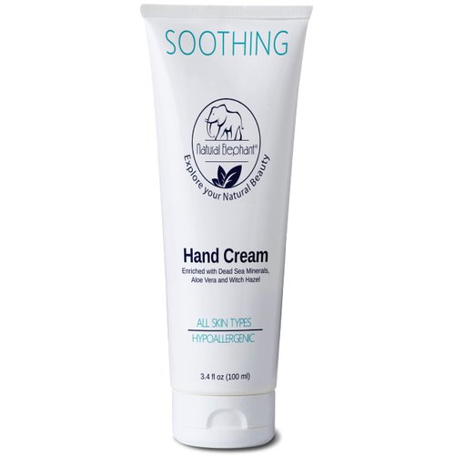 Dead Sea Soothing Hand Cream with Dead Sea Minerals 3.4 fl oz (Pack of 2) by Natural Elephant