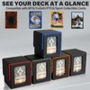 Jaffzora Card Deck Box for MTG Commander, Magnetic Card Display Case,TCG Card Storage Box, Holds 100 Double-Sleeved Cards, Black&Blue
