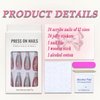 Press on Nails Medium Almond MABKJLF French Fake Nails Full Cover Gradient Cat Eye False Nails with Designs Pink Green Glossy Glue on Nails Acrylic Nails Artificial Nails for Women Girls 24Pcs