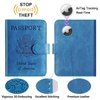 Airtag Passport Holder Cover Wallet RFID Blocking Leather Case Travel Essentials Luggage Accessories Travel Must Have(118#Blue)