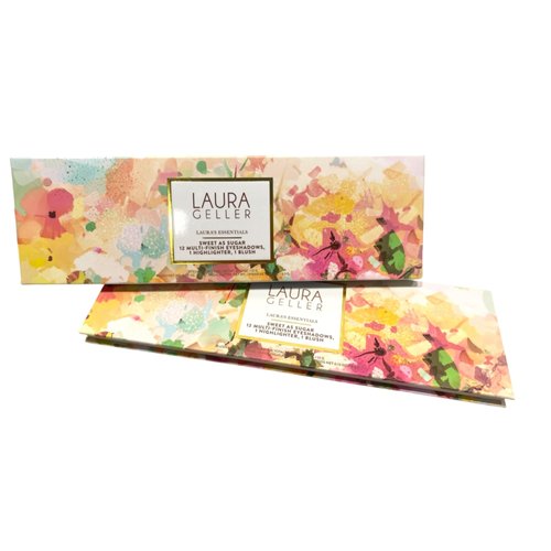 Laura Geller Essentials Sweet as Sugar 12 Multi-Finish Eyeshadows, 1 Highlighter, 1 Blush Full Face Palette