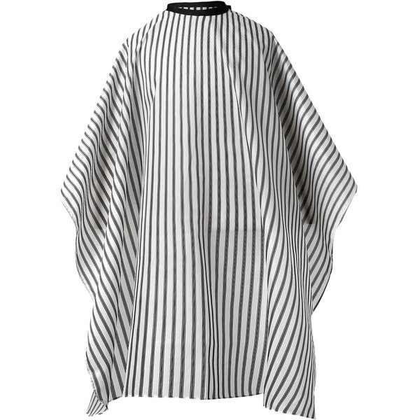 Borogo Professional Waterproof Hair Styling Cape Nylon Haircuting Salon Cape Gown Hair Salon with Snap Closure - 50" x 60" White Stripes