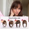 EMMOR 10 Inch Clip in Bangs, 100% Human Hair Bangs Hair Clip with 3 Secure Clips, 360°Cover Top HairPieces with Wispy Fringes for Women enhancing Facial Features(Black)