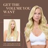 GOO GOO Clip in Hair Extensions Real Human Hair, 14inch 150g 9Pcs, 16/22 Light Blonde Highlighted Golden Blonde, Remy Human Hair Extensions Clip ins for Women, Natural Human Hair