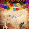 Mexican Felt Banner Picado Banner-Mexican Party Fiesta Felt Banners,Dia De Los Muertos Decorations Party Supplies (flower 2)