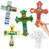 CY2SIDE 80PCS Color Your Own Christmas Nativity Cross Make Your Own Nativity Scene Cross Ornaments for Kids DIY Christmas Christian Religious Sunday School Crafts for Kids and Fun Home Activities