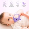 Cute Shark Teething Mitten Toy for Babies, Never Drop Silicone Baby Teether, Hand Pacifier for Babies to Suck and Chew, Toy for Teething Babies (Purple)