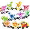 Wooden Train Set for Toddlers 3-5 Boys Girls Kid Birthday Gift 11PCS Magnetic Dinosaur Number Train Toy Educational Game 4-8 Year Old Children Holiday
