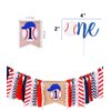 LaVenty Set of 2 Baseball First Birthday Party Banner Baseball High Chair Banner Baseball One Cake Topper for Boy Baby Shower Decoration Supplies