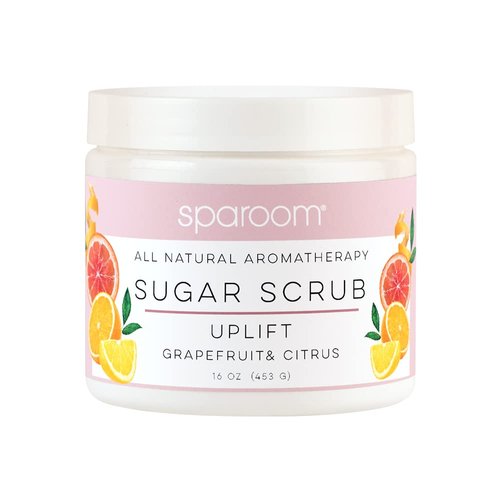 SpaRoom All Natural Aromatherapy Shea Butter and Raw Sugar Hydrating and Exfoliating Body Scrub, 16 oz, Uplift- Grapefruit and Citrus Essential Oils