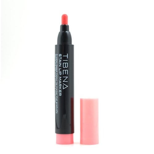 TIBENA Stain Lip Marker, Water Based Lip Color, Long Lasting Color, Smudge Proof, 0.1 Ounce, Lovely Coral