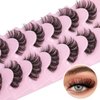 Lashes Natural Look False Eyelashes D Curl 16mm Lashes 3D Wispy Faux Mink Eyelashes with Clear Band Fake Eye lashes 7 Pairs by Goddvenus