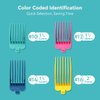 Clipper Guards 16 14 12 10 Fits for Most Wahl Clippers and Babyliss FX870, Color Coded Clipper Combs Replacement - 1.25", 1.5", 1.75" & 2"