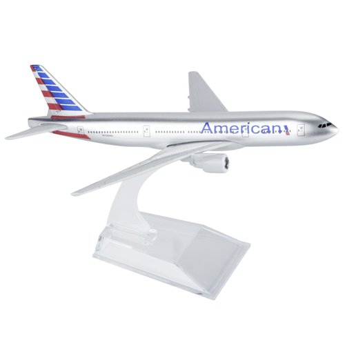 ZEZEFUFU 1/400 Scale American B777 Airplane Model Alloy Plane Model with Display Stand Aviation Science Exhibition Model