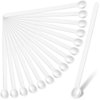Honeydak 1/32 Teaspoon Micro Scoops 150 Milligram Mini Measuring Spoons Tiny Little Plastic Scoop for Measuring Cosmetics, Powders, Glitter and Seasoning(White, 16 Pieces)