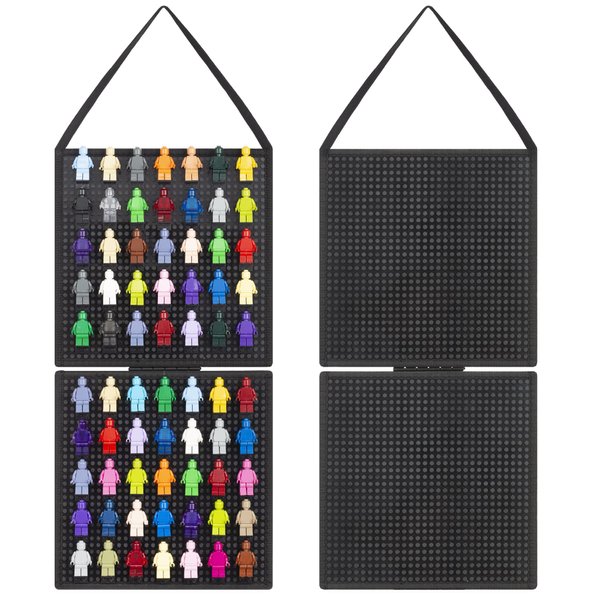 JOYMOMO Hanging Mini Figures Display Case Action Figures Block Removable Case Toy Mini Figure Storage (Without Mini Figures) Black