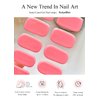 AutyaMee Semi Cured Gel Nail Strips (Bright Coral)-20 PCS Pink Summer Gel Nail Stickers | UV Light Required | Gel Nail Wraps, Salon Quality & Easy to Use