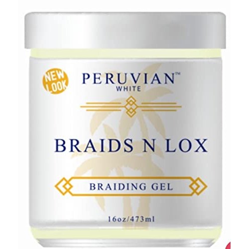 Peruvian White Braids N Lox Braiding Gel Deep Penetrating Moisturizing Treatment Minimizes Breakage Of Hair Natural Care 16oz black