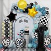 Race Car Balloons 1th Birthday Decorations for Boy, 40 Inch Racetrack Black 1 Balloon, Race Car Balloon for Race Car Birthday Party Decorations and Race Car Theme Party Decorations