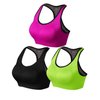 Match Womens Sports Bra Wirefree Seamless Padded Racerback Yoga Bra for Workout Gym Activewear with Removable Pads #001(1 Pack of 3(Black-Bright Green-Plum),S)