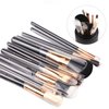 Z'OREYA Premium Travel makeup brush set 12 pieces essential Cosmetic tools Synthetic Hair Foundation Powder Eye Cosmetic brushes With Black Holder