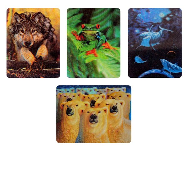 3D Wildlife Collector's Cards - Holographic Lenticular Motion - Pack Of 24 Cards.