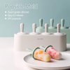 Popsicle Mold Set 4 Pieces Homemade Silicone Popsicle Maker Easy Release Ice Cream Molds Reusable DIY Pop Molds (Green)