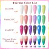 MSRUIOO Color Changing Gel Nail Polish Set, 6 Colors Mood Temperature Color Change Gel Polish, Pink Rose Violet Purple Blue Green Color Changing Nail Polish Gel