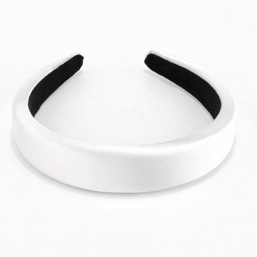 SuPoo Padded Headbands White Headbands for Women Girls Preppy Soft Thick Hairbands Wide Head Band Non Slip Fashion Satin Silky Hair Band Hoop Trendy Hair Accessories diademas para mujer de moda