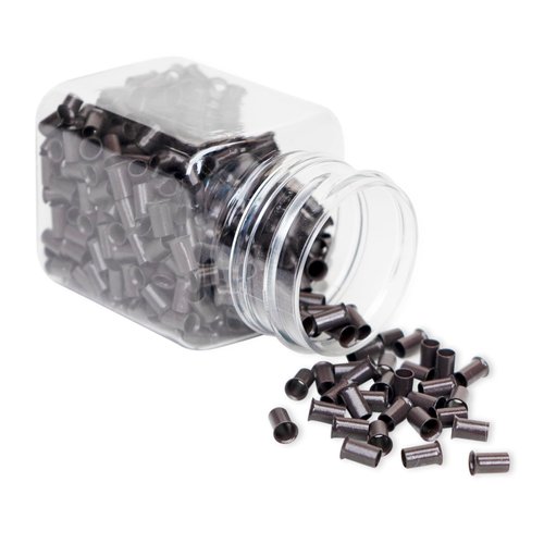 ColorYoung 500PCS 3.4mm Extension Beads Lock Copper Tubes Micro Rings Links Beads for I-Tip Human Hair Extensions(Brown)
