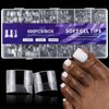 AddFavor Toe Nail Tips, 600pcs Soft Gel X Nail Tips Toenails Clear Fake Nails Square Acrylic False Nail Tips 12 Sizes for Toe Nails Extension
