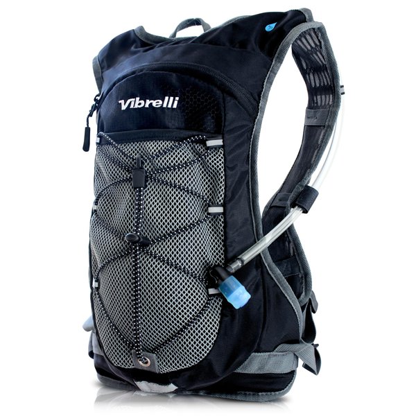 Vibrelli Hydration Pack & 2L Hydration Water Bladder - High Flow Bite Valve - Hydration Backpack with Storage - Lightweight Running Backpack, Also for Cycling, Hiking, Ski, Snow for Men, Women & Kids
