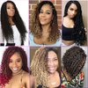 Box Braids Crochet Braids Curly Ends 14 Inch Goddess Box Braids Crochet Hair Synthetic Crochet Hair Extensions (14(8Packs), 1B)