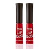 Luxurious Red Lip Gloss - Vibrant Color with Full Coverage and Shiny Finish, Moisturizing Formula Nourishes Lips - 2 Pack - by Splashes & Spills