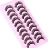 Natural Lashes Fluffy False Eyelashes Wispy Lashes 3D Volume Strip Lashes 14mm D Curl Fake Eyelashes with Clear Band 10 Pairs Eye Lashes by Calphdiar