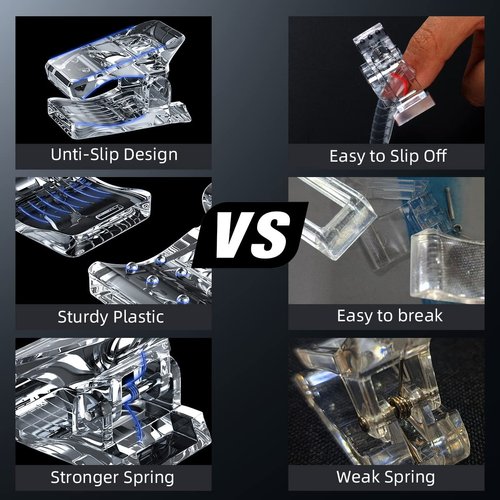 Beloving 10Pcs Nail Tip Clips, Nail Extension Gel Quick Building Nail Tips Clip for Nail Kit False Nail Tips and Dual Forms Manicure Nail Art Tools